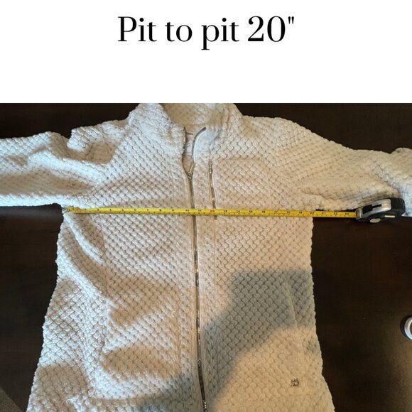 Calvin Klein Women’s Off-White Textured Fleece Zip Jacket Size Large EUC - Picture 4 of 10